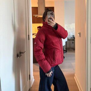 Columbia Red Plaid Winter Puffer Jacket